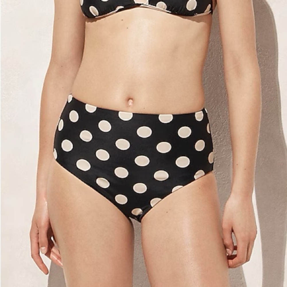 NWT J. Crew Hallie Reversible Polka Dot Stripe Bikini Bottoms sz XS